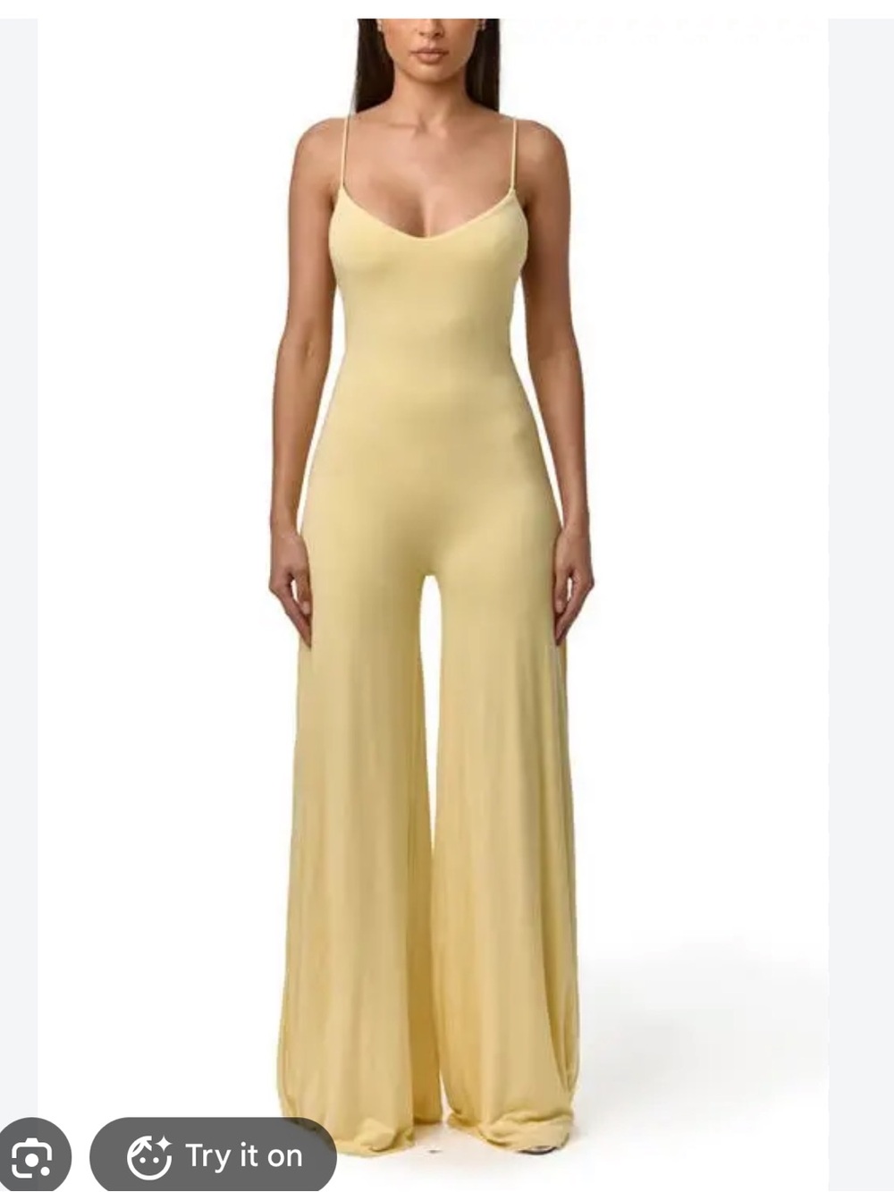 Naked Wardrobe $98 Wide leg jumpsuit in yellow